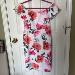 Calvin Klein Floral Off the Shoulder Dress